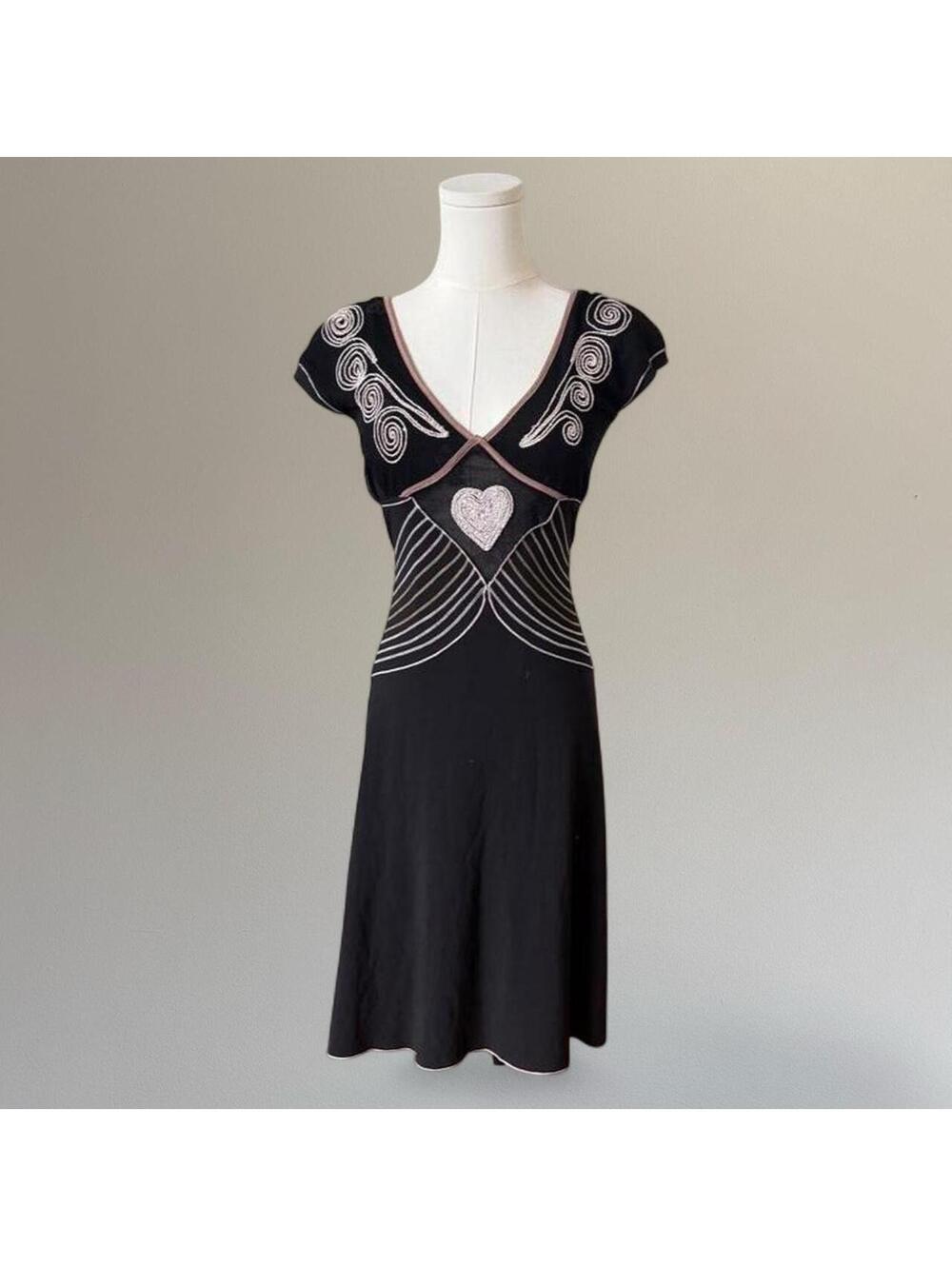 Vintage Italian Shirt Passion embellished midi dress